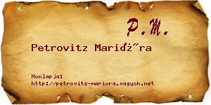 Petrovitz Marióra névjegykártya